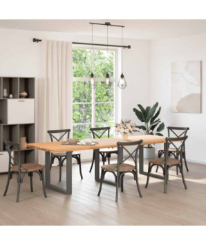Picioare de masă în formă de U, 3 buc., antracit, 90x(72-73) cm, oțel - WOODBB2910