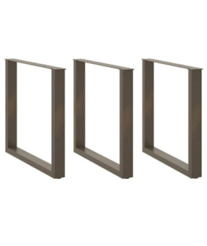 Picioare de masă în formă de U, 3 buc., oțel natural, 90x(72-73) cm - WOODBB2911
