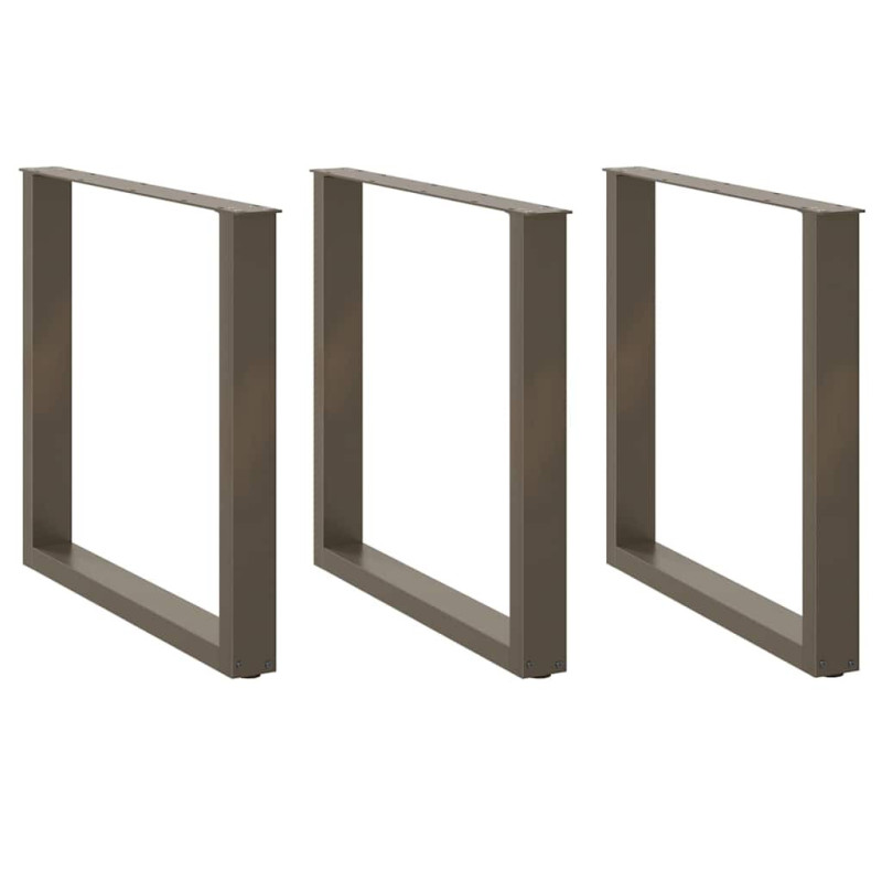 Picioare de masă în formă de U, 3 buc., oțel natural, 90x(72-73) cm - WOODBB2911