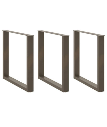 Picioare de masă în formă de U, 3 buc., oțel natural, 90x(72-73) cm - WOODBB2911