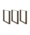 Picioare de masă în formă de U, 3 buc., oțel natural, 90x(72-73) cm - WOODBB2911