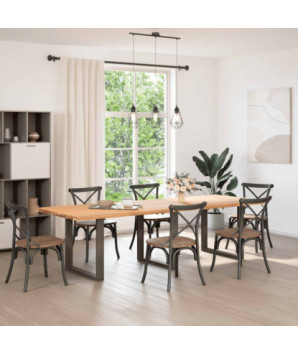 Picioare de masă în formă de U, 3 buc., oțel natural, 90x(72-73) cm - WOODBB2911
