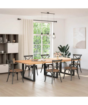 Picioare de masă în formă de U, 3 buc., negru, 100x(72-73) cm, oțel - WOODBB2912