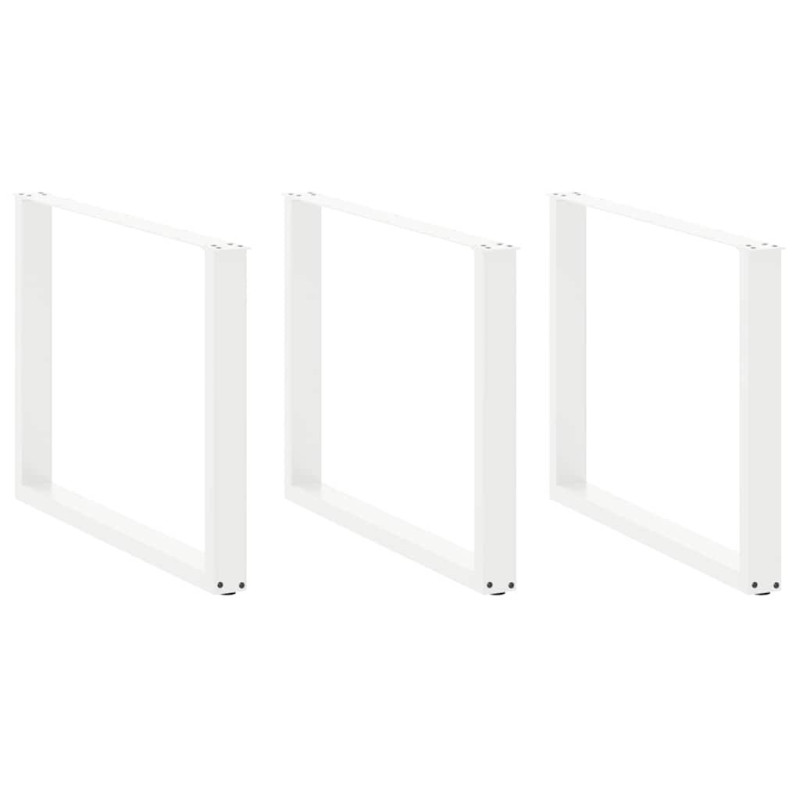 Picioare de masă în formă de U, 3 buc., alb, 100 x (72-73) cm, oțel - WOODBB2913