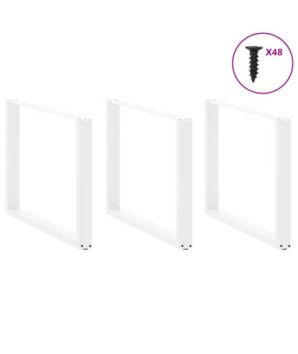 Picioare de masă în formă de U, 3 buc., alb, 100 x (72-73) cm, oțel - WOODBB2913