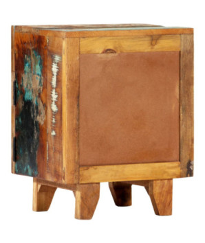 Noptieră sculptată manual, 40 x 30 x 50 cm, lemn reciclat - WOODBB307
