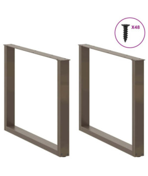 Picioare de masă în formă de U, 3 buc., oțel natural, 100 x (72-73) cm - WOODBB2914