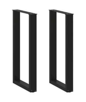Picioare de masă de bar în formă de U, 2 buc., negru, 40x(90-91) cm, oțel - WOODBB2915