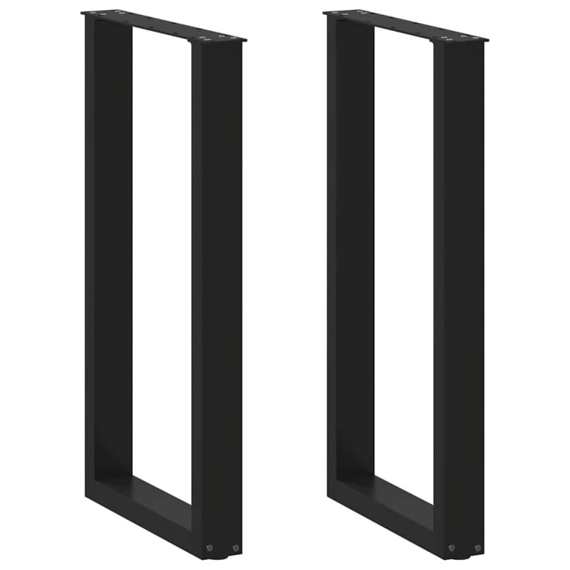 Picioare de masă de bar în formă de U, 2 buc., negru, 40x(90-91) cm, oțel - WOODBB2915