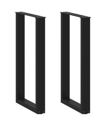 Picioare de masă de bar în formă de U, 2 buc., negru, 40x(90-91) cm, oțel - WOODBB2915