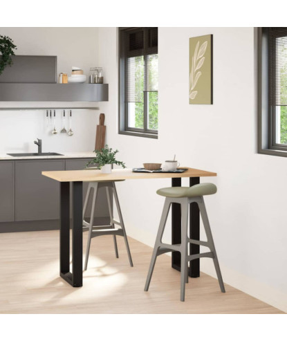 Picioare de masă de bar în formă de U, 2 buc., negru, 40x(90-91) cm, oțel - WOODBB2915