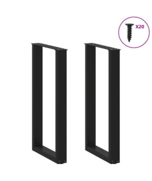 Picioare de masă de bar în formă de U, 2 buc., negru, 40x(90-91) cm, oțel - WOODBB2915