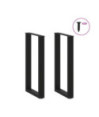 Picioare de masă de bar în formă de U, 2 buc., negru, 40x(90-91) cm, oțel - WOODBB2915