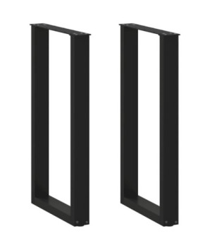 Picioare de masă de bar în formă de U, 2 buc., negru, 50x(90-91) cm, oțel - WOODBB2929