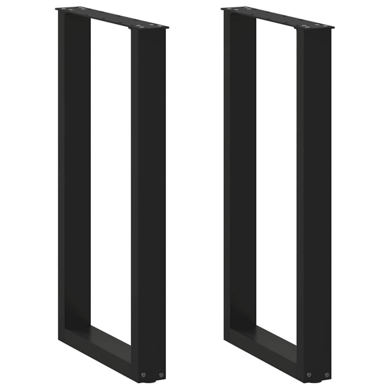 Picioare de masă de bar în formă de U, 2 buc., negru, 50x(90-91) cm, oțel - WOODBB2929 Picioare de masă de bar în formă de U, 2 buc., negru, 50x(90-91) cm, oțel - WOODBB2929