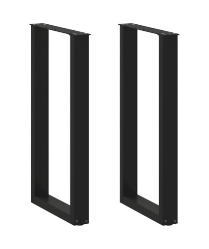 Picioare de masă de bar în formă de U, 2 buc., negru, 50x(90-91) cm, oțel - WOODBB2929