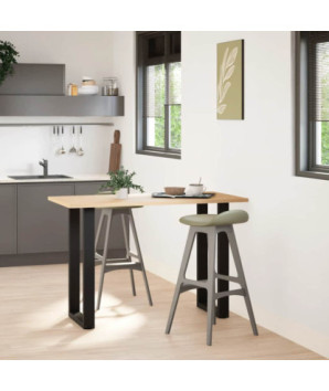 Picioare de masă de bar în formă de U, 2 buc., negru, 50x(90-91) cm, oțel - WOODBB2929