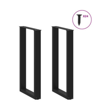 Picioare de masă de bar în formă de U, 2 buc., negru, 50x(90-91) cm, oțel - WOODBB2929