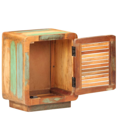 Noptieră, 40 x 30 x 50 cm, lemn reciclat, cu aspect rustic - WOODBB309