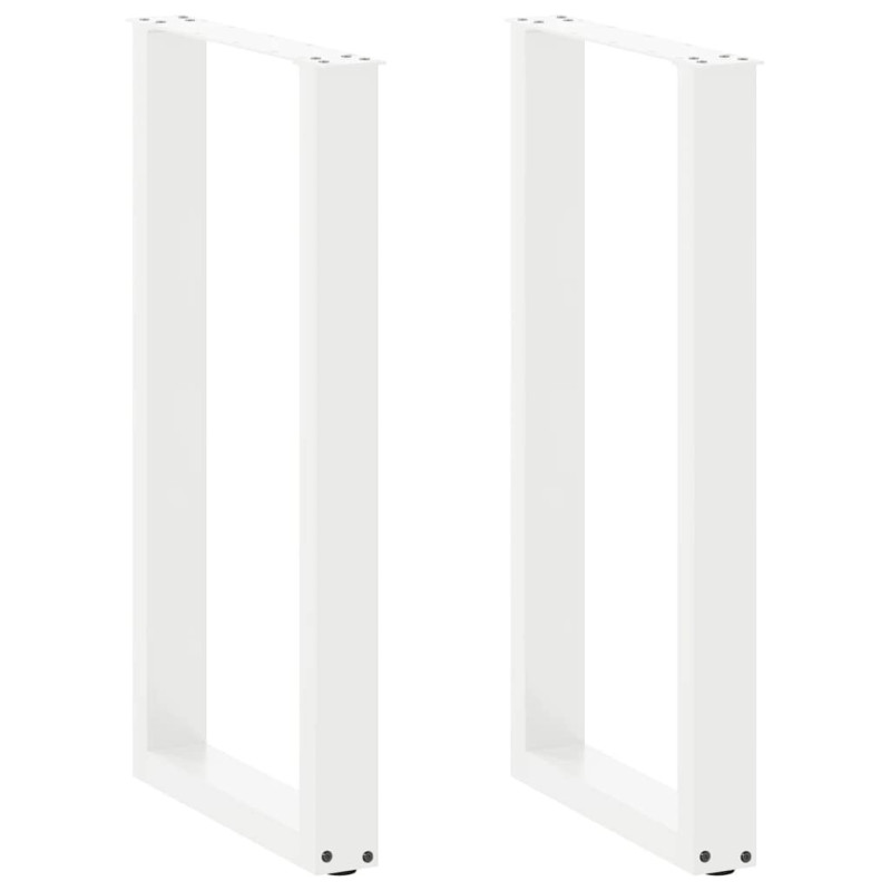 Picioare de masă de bar în formă de U, 2 buc., alb, 50x(90-91) cm, oțel - WOODBB2930
