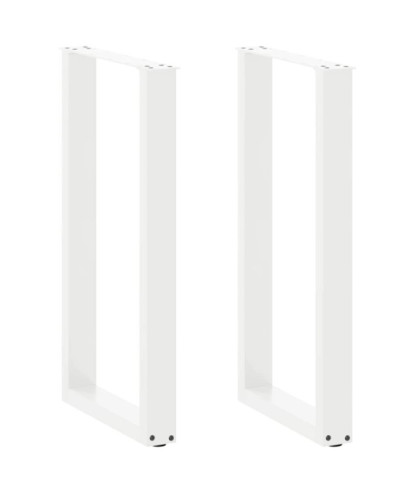 Picioare de masă de bar în formă de U, 2 buc., alb, 50x(90-91) cm, oțel - WOODBB2930