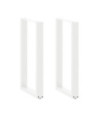 Picioare de masă de bar în formă de U, 2 buc., alb, 50x(90-91) cm, oțel - WOODBB2930