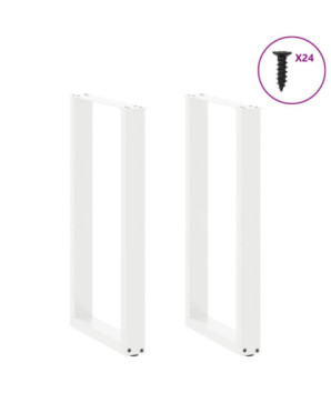 Picioare de masă de bar în formă de U, 2 buc., alb, 50x(90-91) cm, oțel - WOODBB2930