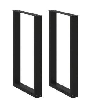 Picioare de masă de bar în formă de U, 2 buc., negru, 60x(90-91) cm, oțel - WOODBB2933