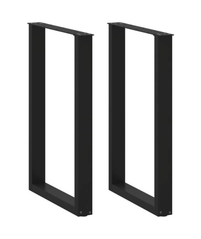 Picioare de masă de bar în formă de U, 2 buc., negru, 60x(90-91) cm, oțel - WOODBB2933