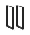 Picioare de masă de bar în formă de U, 2 buc., negru, 60x(90-91) cm, oțel - WOODBB2933