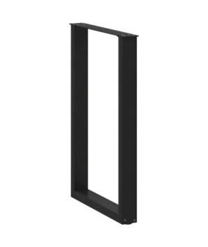Picioare de masă de bar în formă de U, 2 buc., negru, 60x(90-91) cm, oțel - WOODBB2933
