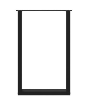 Picioare de masă de bar în formă de U, 2 buc., negru, 60x(90-91) cm, oțel - WOODBB2933