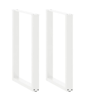 Picioare de masă de bar în formă de U, 2 buc., alb, 60x(90-91) cm, oțel - WOODBB2934