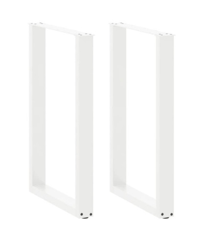 Picioare de masă de bar în formă de U, 2 buc., alb, 60x(90-91) cm, oțel - WOODBB2934