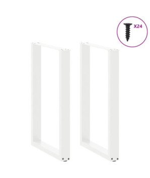 Picioare de masă de bar în formă de U, 2 buc., alb, 60x(90-91) cm, oțel - WOODBB2934