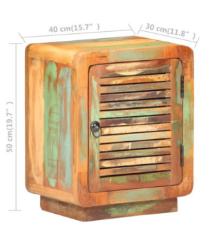 Noptieră, 40 x 30 x 50 cm, lemn reciclat, cu aspect rustic - WOODBB309