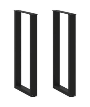 Picioare de masă de bar în formă de U, 2 buc., negru, 40x(100-101) cm, oțel - WOODBB2937