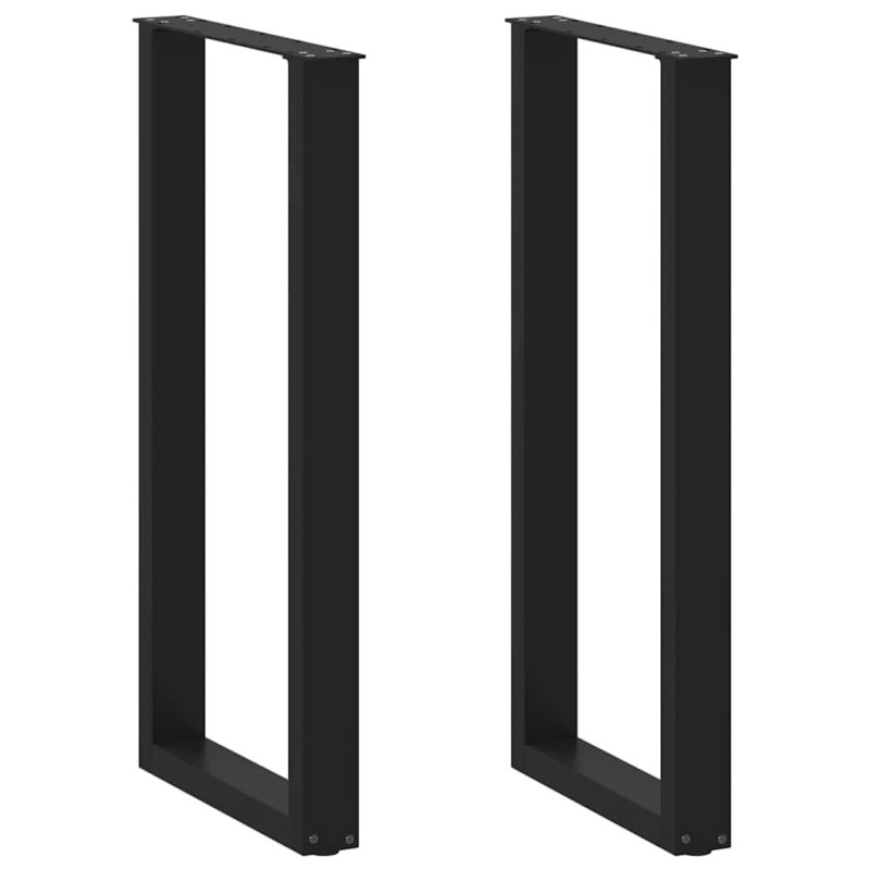 Picioare de masă de bar în formă de U, 2 buc., negru, 40x(100-101) cm, oțel - WOODBB2937