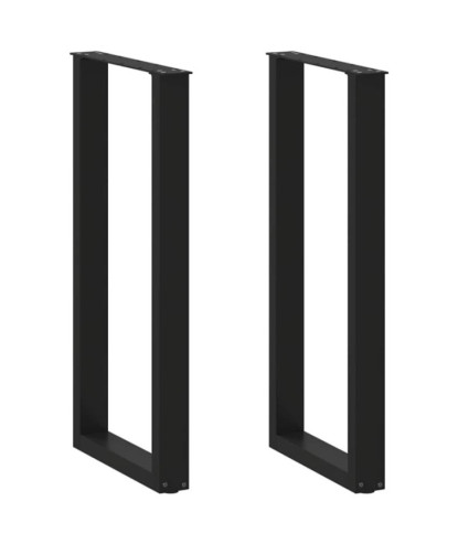 Picioare de masă de bar în formă de U, 2 buc., negru, 40x(100-101) cm, oțel - WOODBB2937