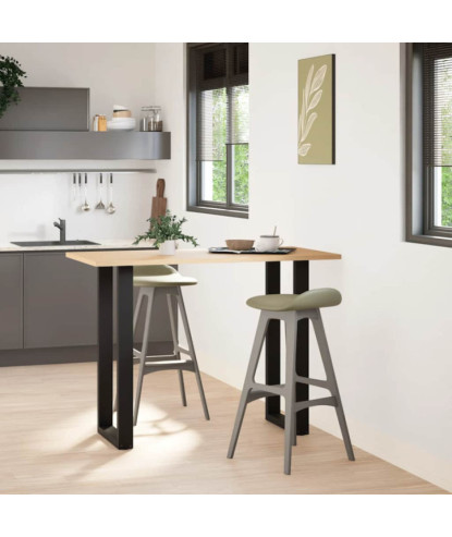 Picioare de masă de bar în formă de U, 2 buc., negru, 40x(100-101) cm, oțel - WOODBB2937