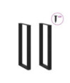 Picioare de masă de bar în formă de U, 2 buc., negru, 40x(100-101) cm, oțel - WOODBB2937