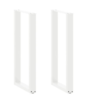 Picioare de masă de bar în formă de U, 2 buc., alb, 40 x (100-101) cm, oțel - WOODBB2948