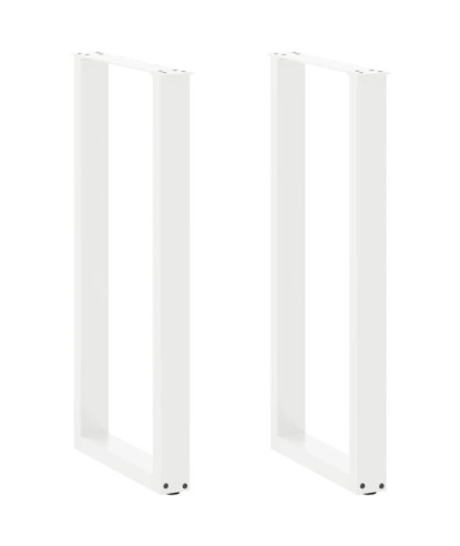 Picioare de masă de bar în formă de U, 2 buc., alb, 40 x (100-101) cm, oțel - WOODBB2948
