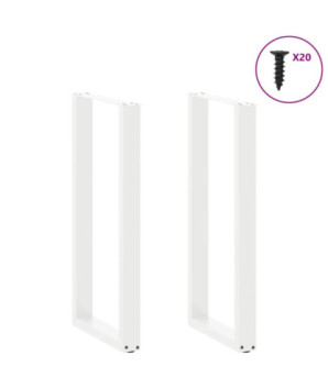 Picioare de masă de bar în formă de U, 2 buc., alb, 40 x (100-101) cm, oțel - WOODBB2948
