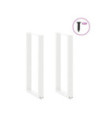 Picioare de masă de bar în formă de U, 2 buc., alb, 40 x (100-101) cm, oțel - WOODBB2948