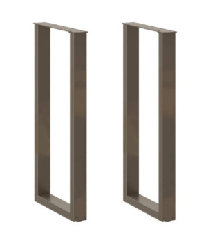 Picioare de masă de bar în formă de U, 2 buc., oțel natural, 40 x (100-101) cm - WOODBB2950