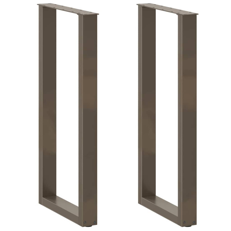 Picioare de masă de bar în formă de U, 2 buc., oțel natural, 40 x (100-101) cm - WOODBB2950
