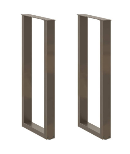 Picioare de masă de bar în formă de U, 2 buc., oțel natural, 40 x (100-101) cm - WOODBB2950