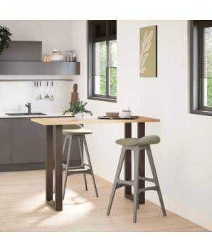 Picioare de masă de bar în formă de U, 2 buc., oțel natural, 40 x (100-101) cm - WOODBB2950