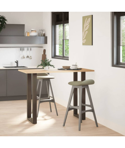 Picioare de masă de bar în formă de U, 2 buc., oțel natural, 40 x (100-101) cm - WOODBB2950